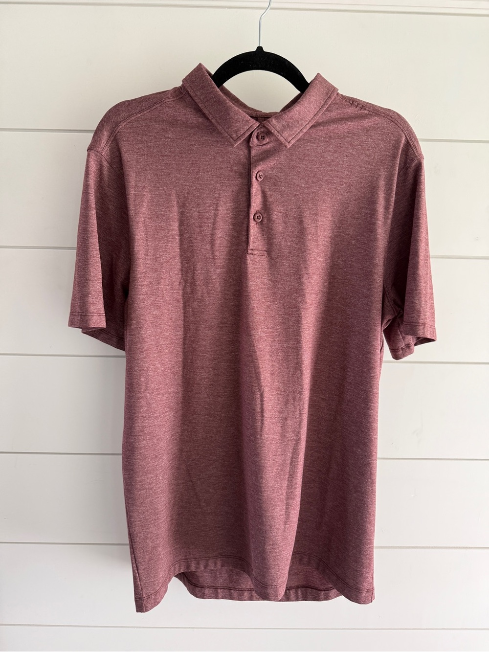 lululemon athletica Men's Heathered Maroon Polo, Size M